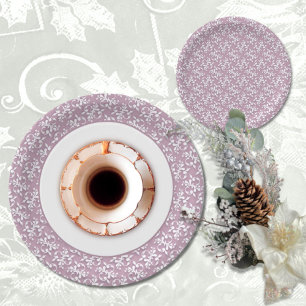 Victorian Lace Pink Paper Plates