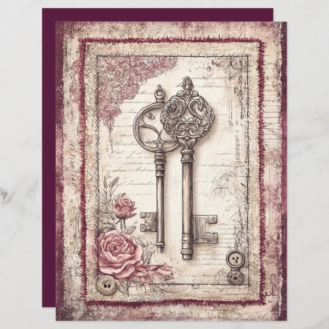 Victorian & Lace Scrapbook Paper  (Front/Back)