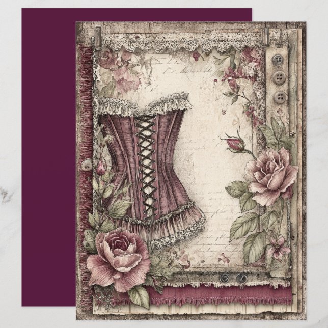 Victorian & Lace Scrapbook Paper  (Front/Back)