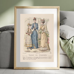 Victorian Ladies Garden Paris French Vintage Ad Poster