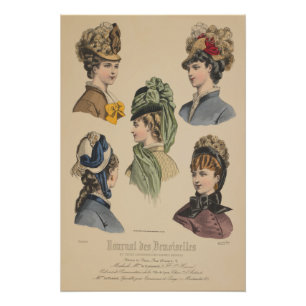 Victorian Ladies in Hats Paris French Vintage Ad Poster