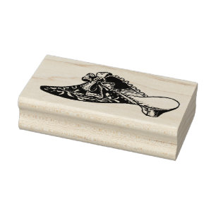 Victorian Ladies Slip-on Shoe Rubber Art Stamp