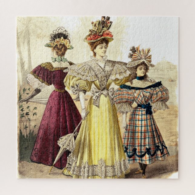 Victorian Ladies Vintage Design Jigsaw Puzzle (Vertical)
