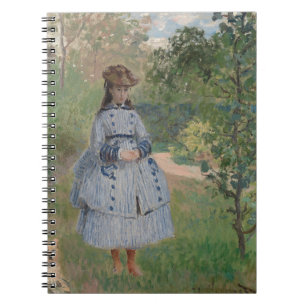 Victorian Lady Blue Dress Garden Notebook