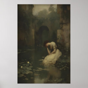 Victorian Lady by the Water Digital Printable Poster