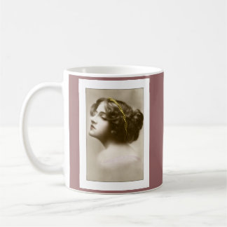victorian lady cameo style pose coffee mug