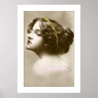 victorian lady cameo style pose poster