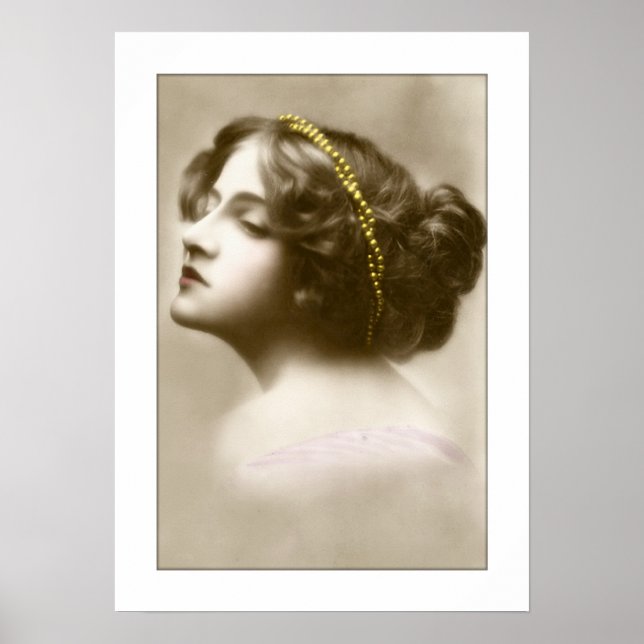 victorian lady cameo style pose poster (Front)