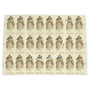 Victorian Lady / Couple Vintage Christmas Gift Bag