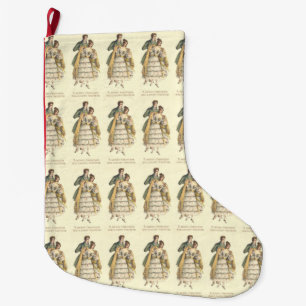 Victorian Lady / Couple Vintage Christmas Stocking