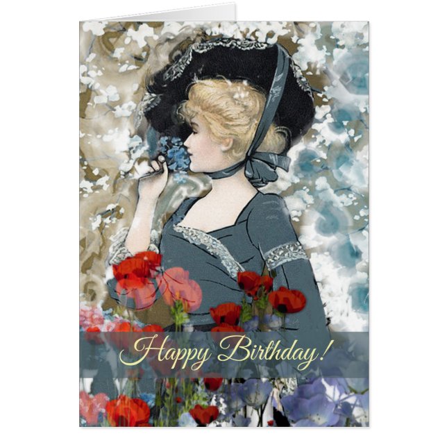 Victorian Lady Custom Greeting Card (Front)