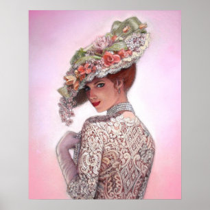 Victorian Lady Decor Portrait Art poster