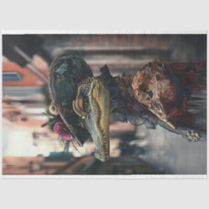 Victorian Lady Gator Decoupage  Tissue Paper