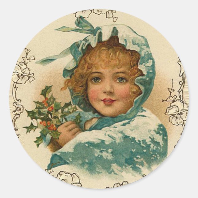 Victorian Lady Holiday, Christmas Stickers (Front)