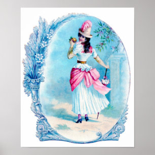 Victorian Lady in Pink Art Print