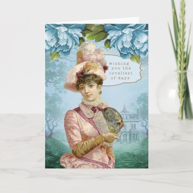 Victorian Lady in Pink Card (Front)