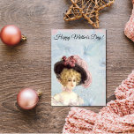 Victorian Lady in Pink Feathered Hat Card<br><div class="desc">Personalize this card with your own greeting for Mother's Day.</div>