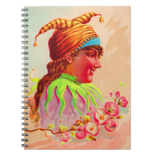 Victorian lady jester notebook