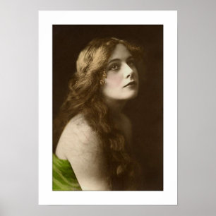 victorian lady, long hair winsome poster