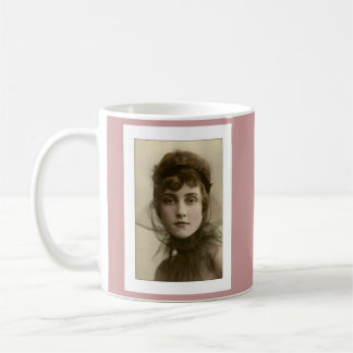 victorian lady net high collar coffee mug