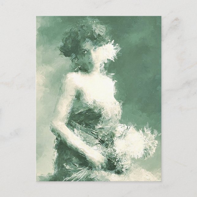 Victorian lady painting card (Front)