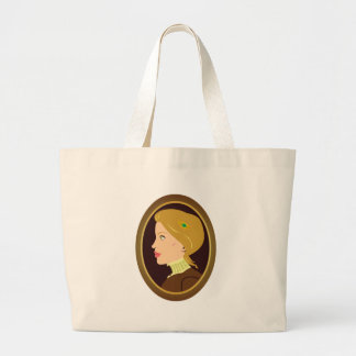 Victorian Lady Portrait Large Tote Bag