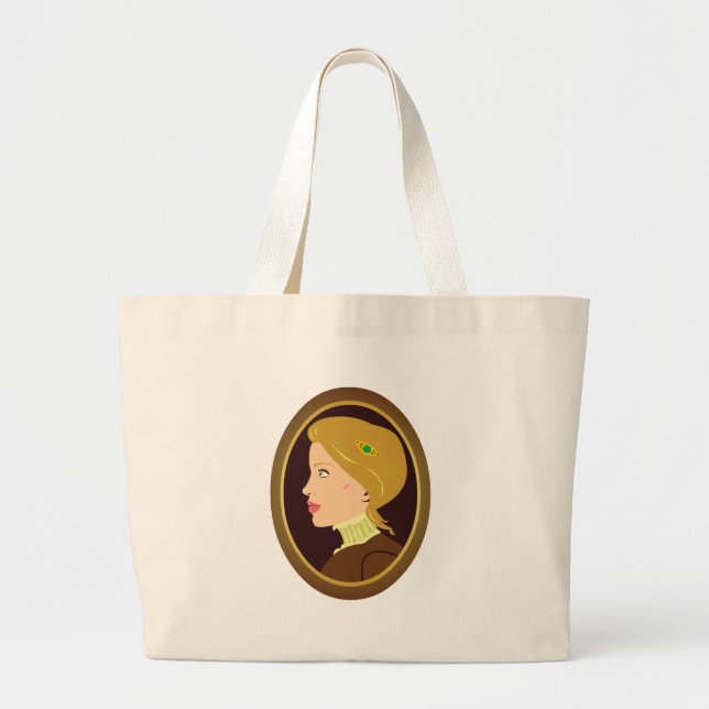 Victorian Lady Portrait Large Tote Bag (Front)