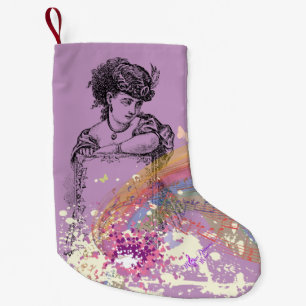 Victorian Lady PurpleColorSplashChristmas Stocking