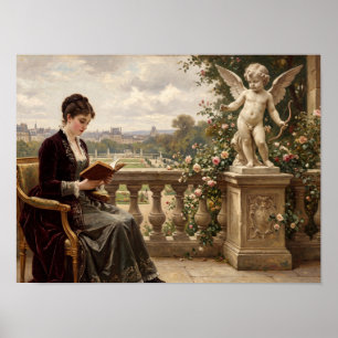 Victorian Lady Reading Painting Poster