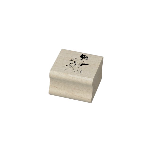 Victorian Lady Reading Rubber Stamp (Stamp)