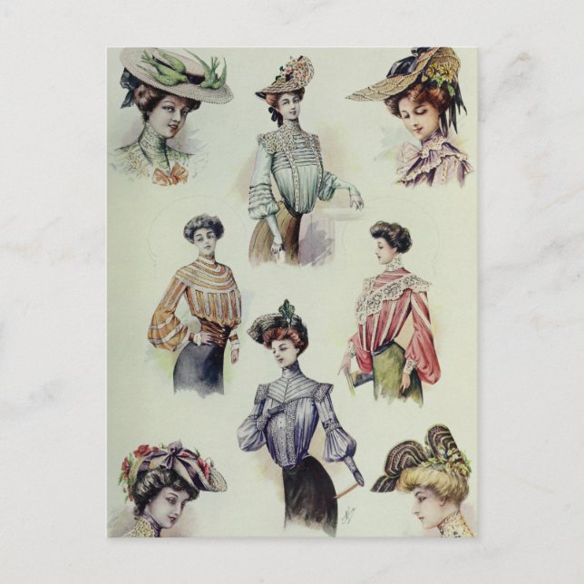 Victorian Lady – Vintage French Fashion – Blouses Postcard (Front)
