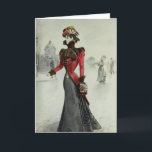 Victorian Lady-Vintage French Fashion Holiday Card<br><div class="desc">Beautiful vintage fashion art. Perfect for any Victorian art fan.</div>