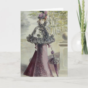 Victorian Lady – Vintage French Fashion-Pink Dre Holiday Card