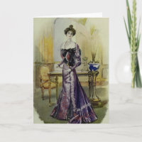 Victorian Lady–Vintage French Fashion–Yellow Dress