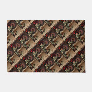 Victorian Lady Vintage Happy New Year Door Mat