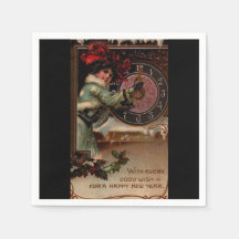 Victorian Lady Vintage New Year Paper Napkins