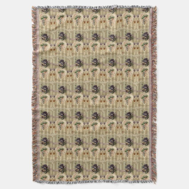 Victorian Lady Vintage Valentine Throw Blanket (Front Vertical)