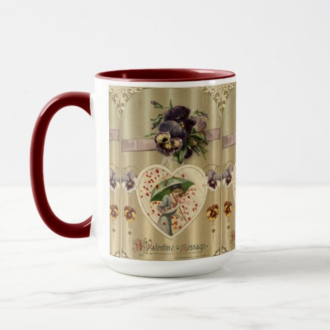 Victorian Lady Vintage Valentine's Day Mug (Left)