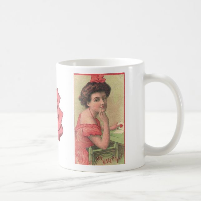 Victorian Lady Will You be my Valentine Mug (Right)