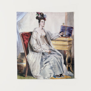 Victorian Lady with Jewellery Box - Elegant Vintag Tapestry