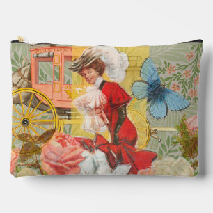 Victorian Lady Woman Elegant Rich Red Illustration Accessory Pouch