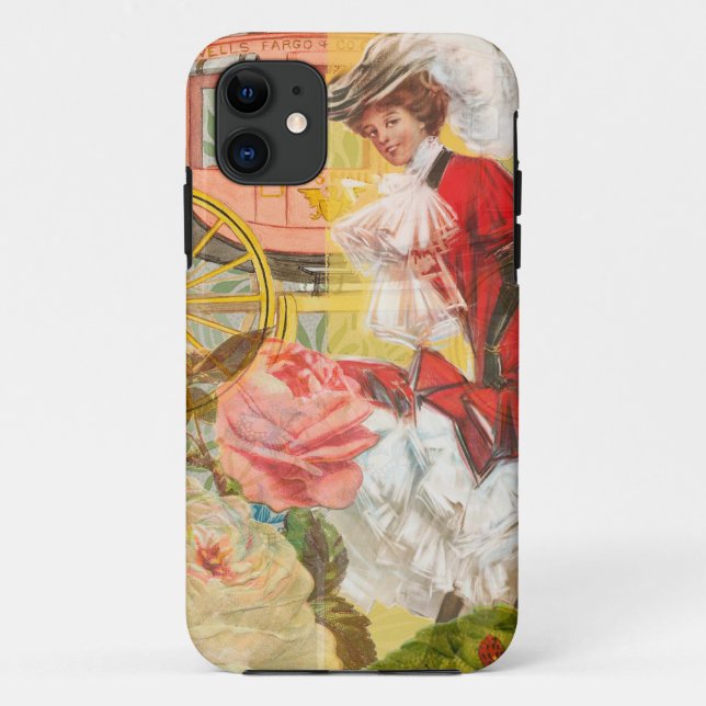 Victorian Lady Woman Elegant Rich Red Illustration Case-Mate iPhone Case (Back)