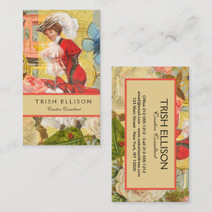 Victorian Lady Woman Fun Carriage Business Card