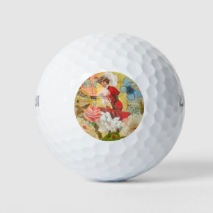 Victorian Lady Woman Fun Carriage Golf Balls