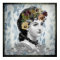 Victorian Lady Woman Pansies on Tapestry
