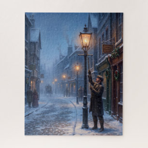 Victorian Lamplighter Christmas Eve Jigsaw Puzzle