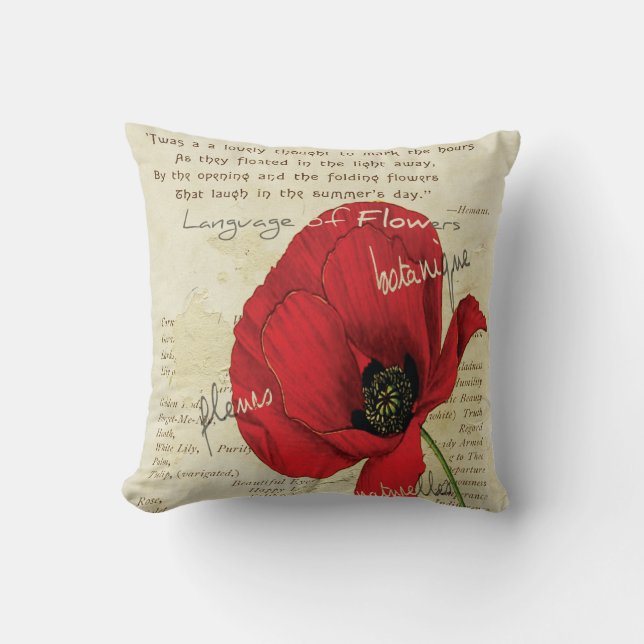 Victorian Language of Flowers Cushion (Front)