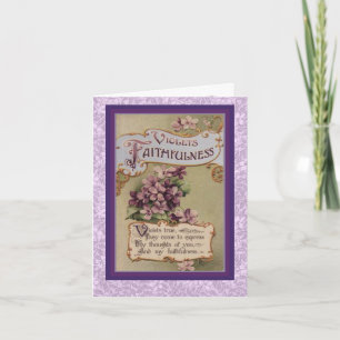 Victorian Language of Flowers Violets Faithfulness Card