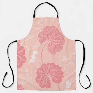 Victorian Leaves: Hand Drawn Ornament. Apron