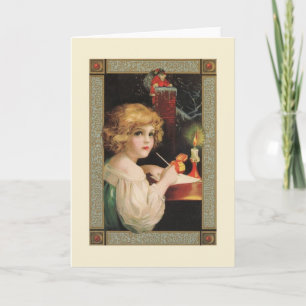 Victorian Letter To Santa Christmas Card